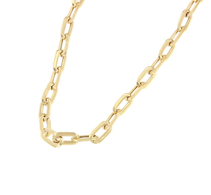 DINA choker with diminishing links and curb chain in 18k yellow gold