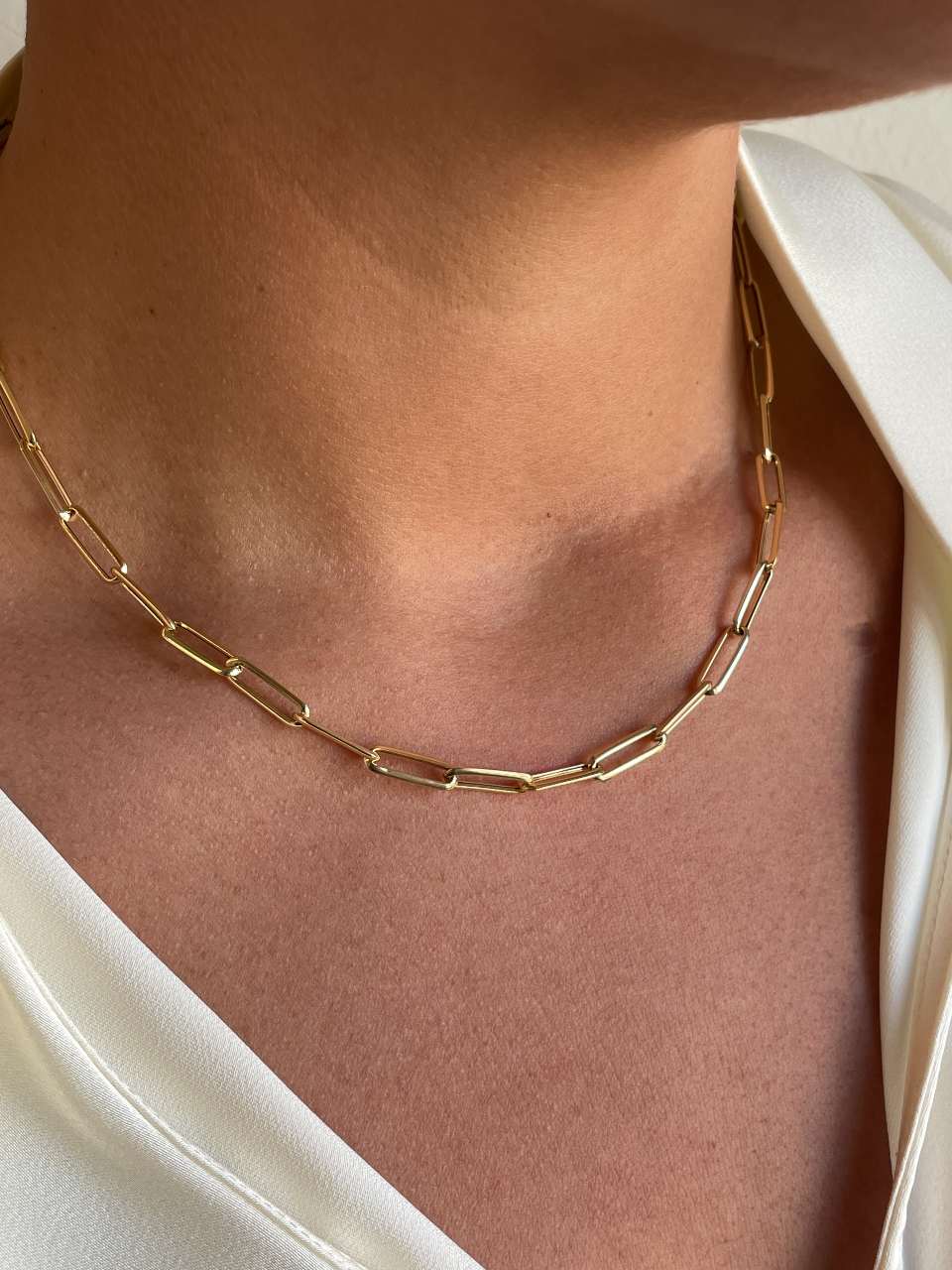 Gargantilla ONTARIO en oro amarillo de 18 ktes eslabones clasicos