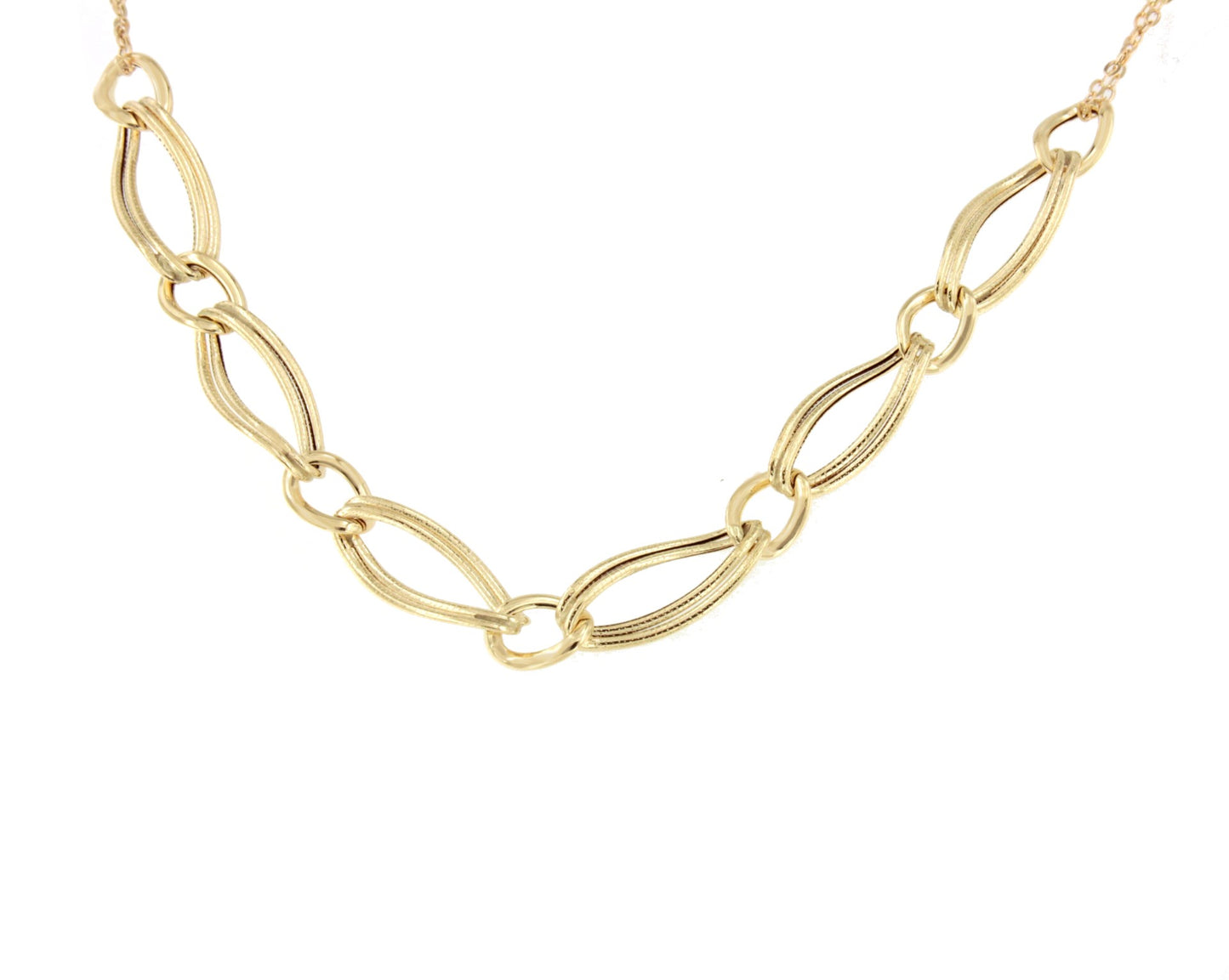 DAKOTA gargantilla eslabones barbados en oro amarillo 18 ktes.