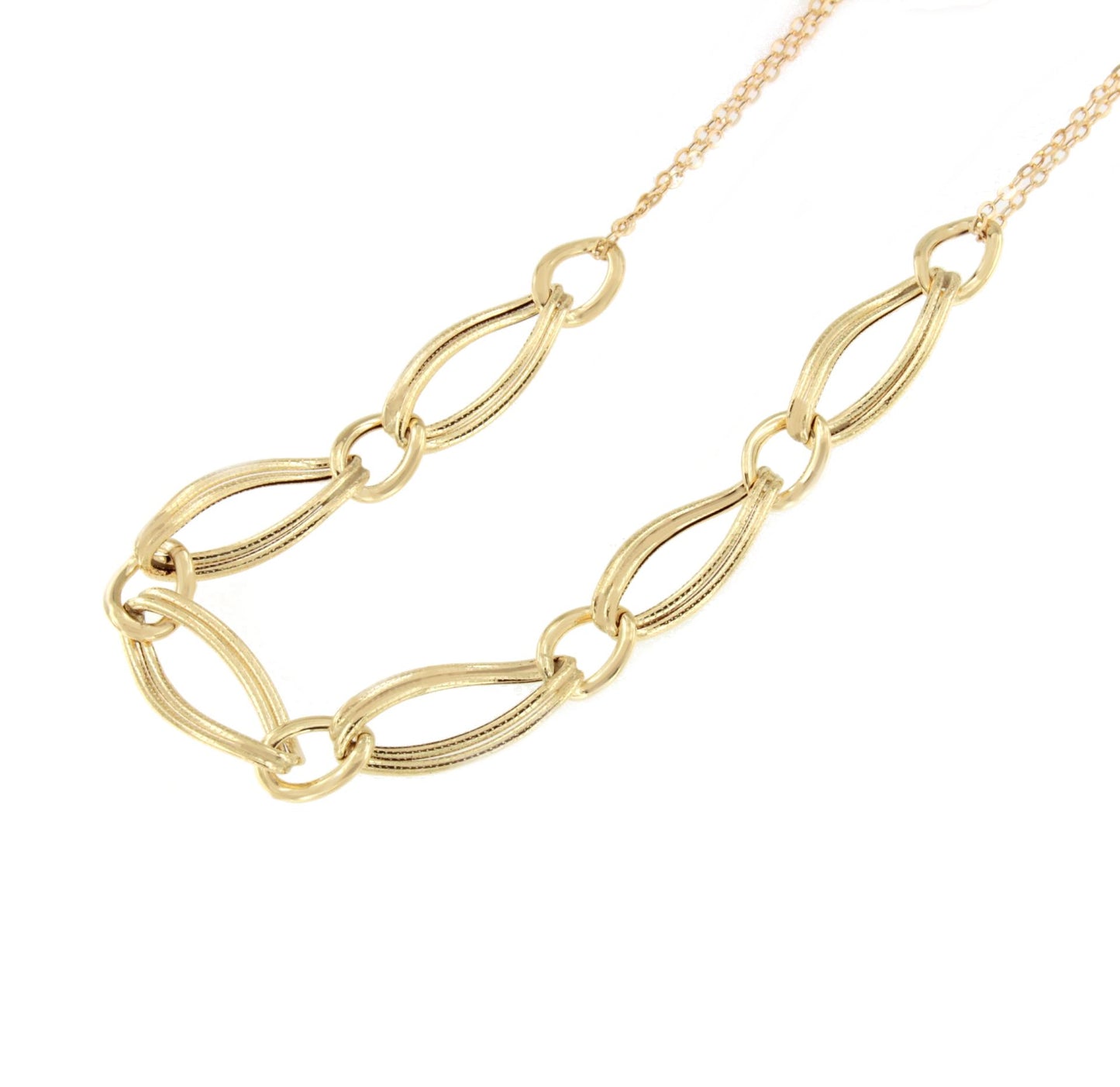 DAKOTA gargantilla eslabones barbados en oro amarillo 18 ktes.