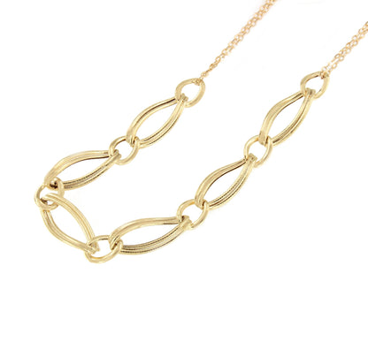 DAKOTA gargantilla eslabones barbados en oro amarillo 18 ktes.