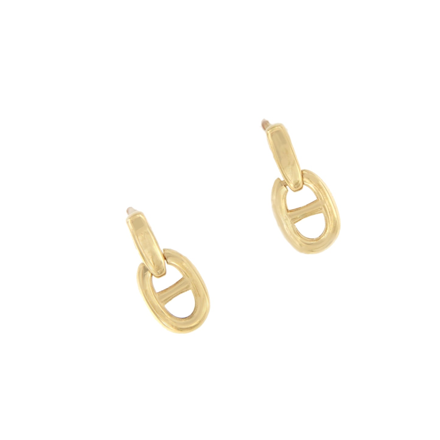 Pendiente WISCONSI eslabón marino mediano en oro amarillo de 18 kilates