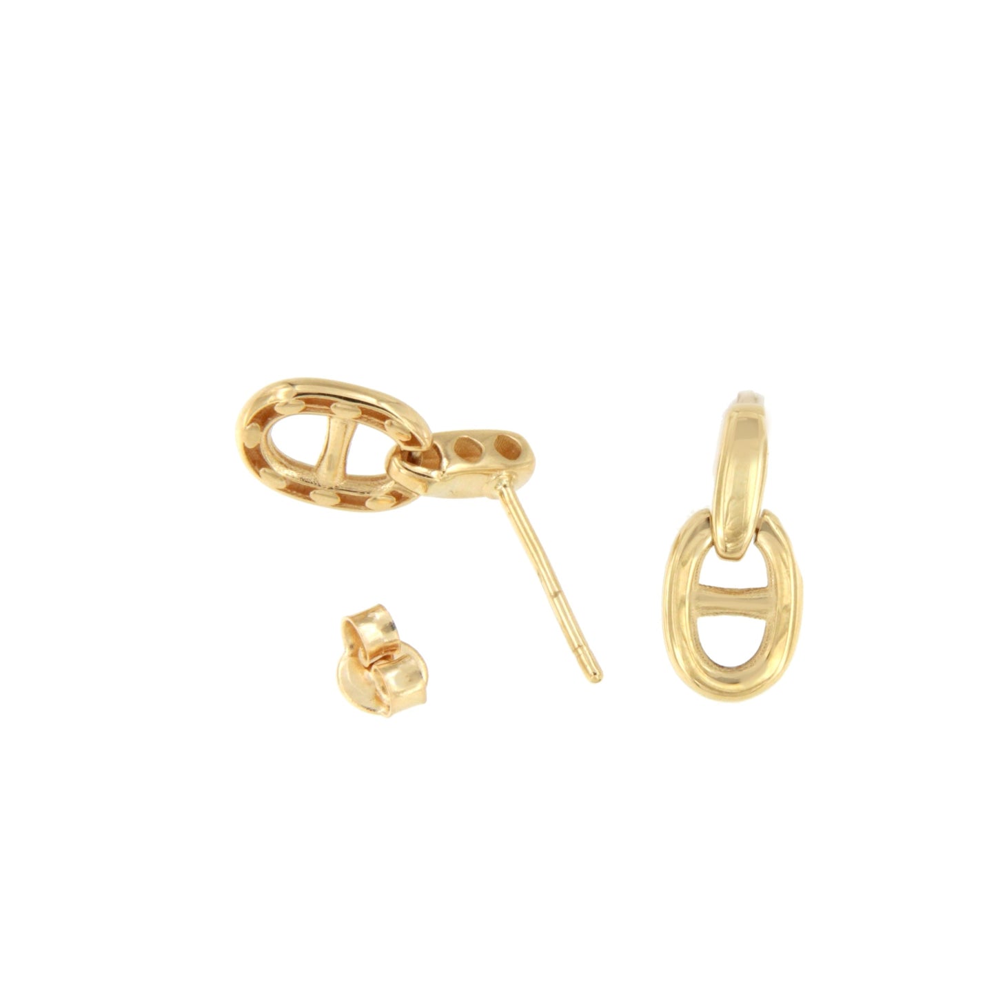 Pendiente WISCONSI eslabón marino mediano en oro amarillo de 18 kilates