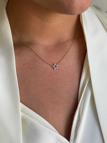 LAGES choker pendant and chain in 18k yellow gold with cubic zirconia