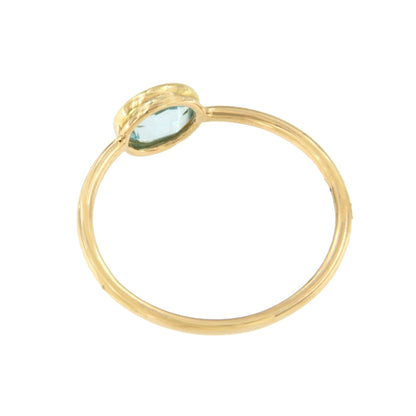 Anillo KANSAS amatista o topacio azul en oro amarillo de 18 kilates.