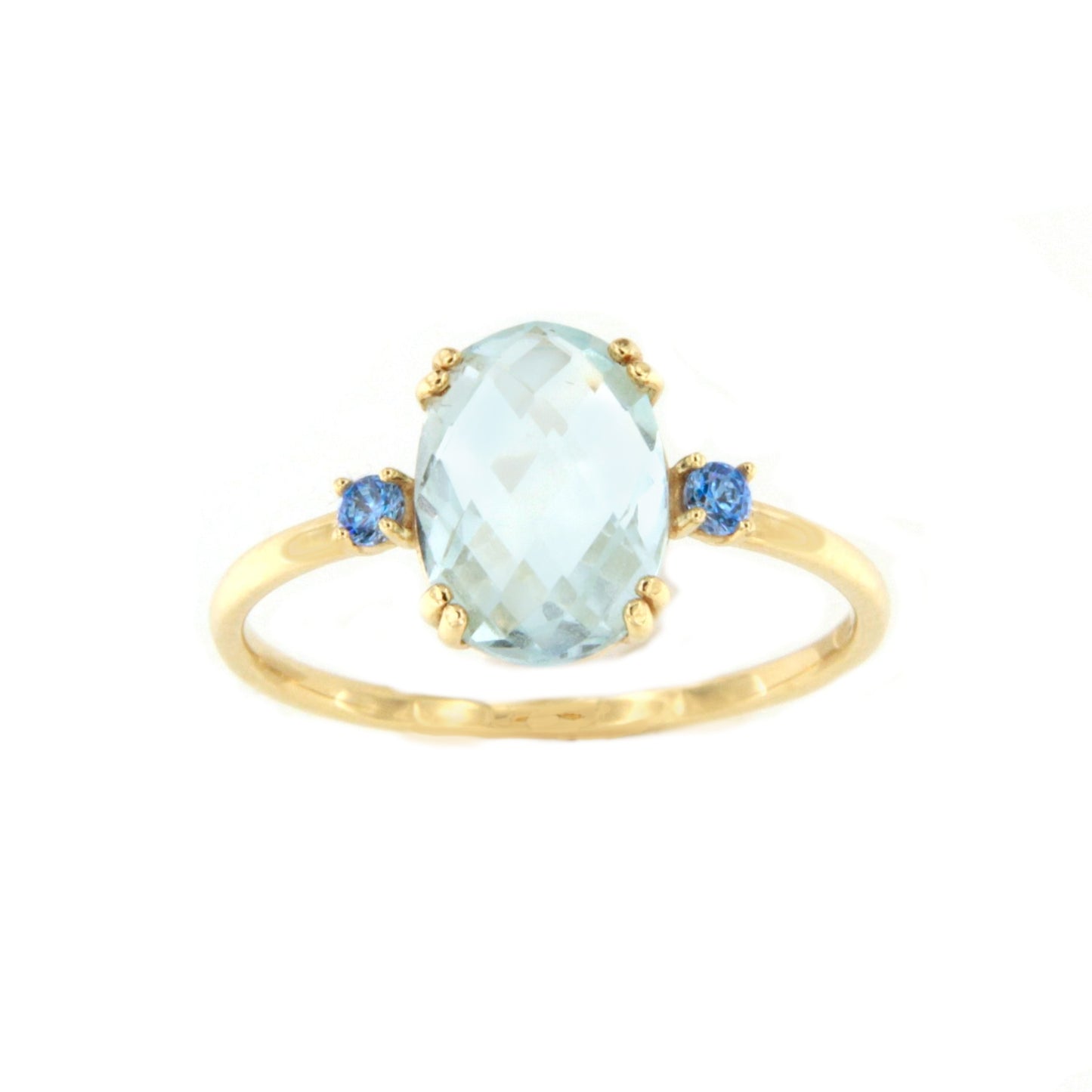 Anillo QUITO amatista o topacio azul en oro amarillo de 18 kilates