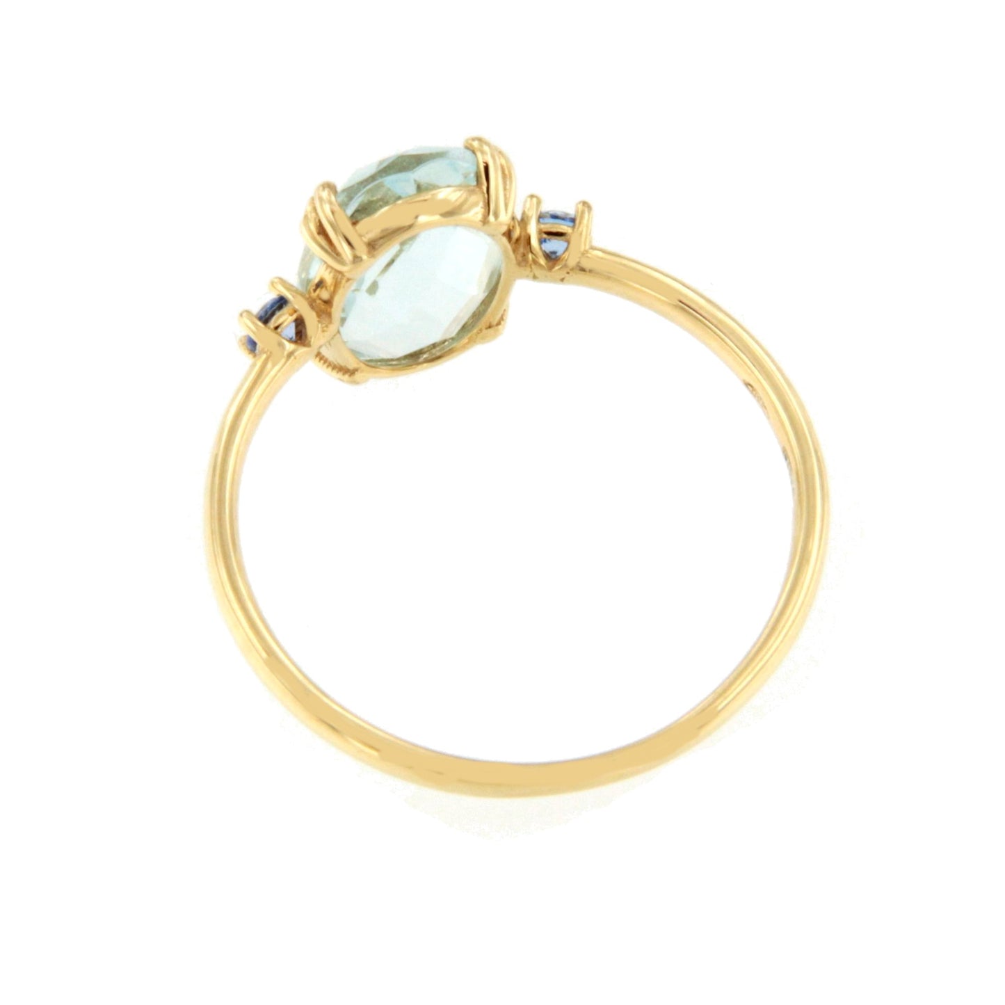 Anillo QUITO amatista o topacio azul en oro amarillo de 18 kilates