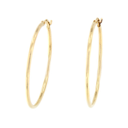 EREMITA earring, plain hoop in 18k yellow gold