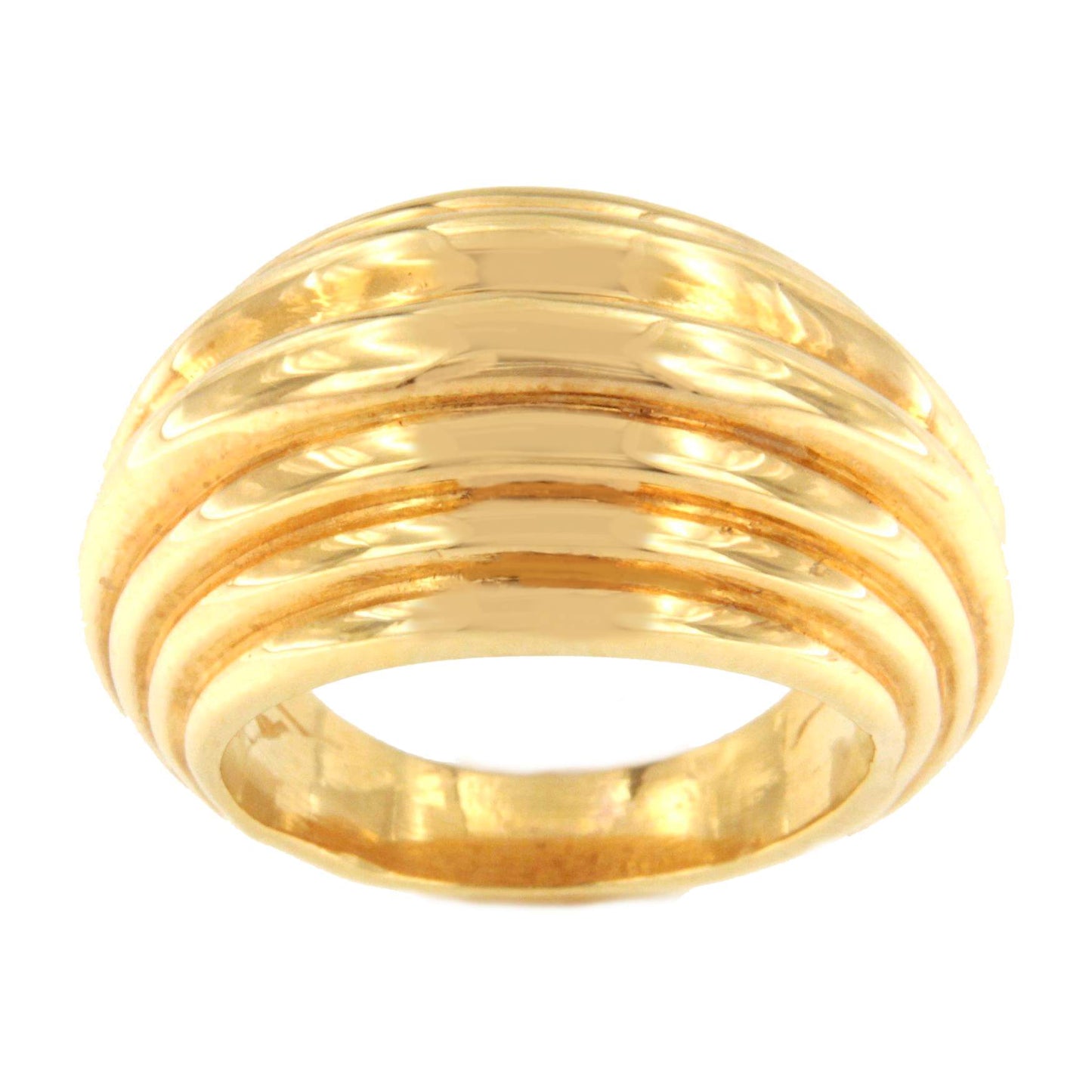 Anillo ARIZONANTE con gallones gruesos huecos en oro amarillo de 18 ktes