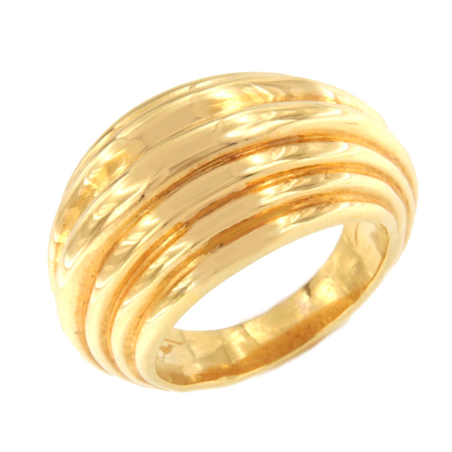 Anillo ARIZONANTE con gallones gruesos huecos en oro amarillo de 18 ktes