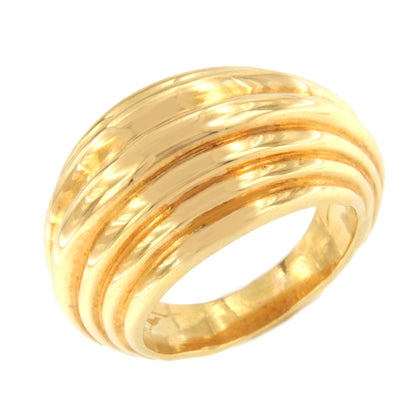 Anillo ARIZONANTE con gallones gruesos huecos en oro amarillo de 18 ktes