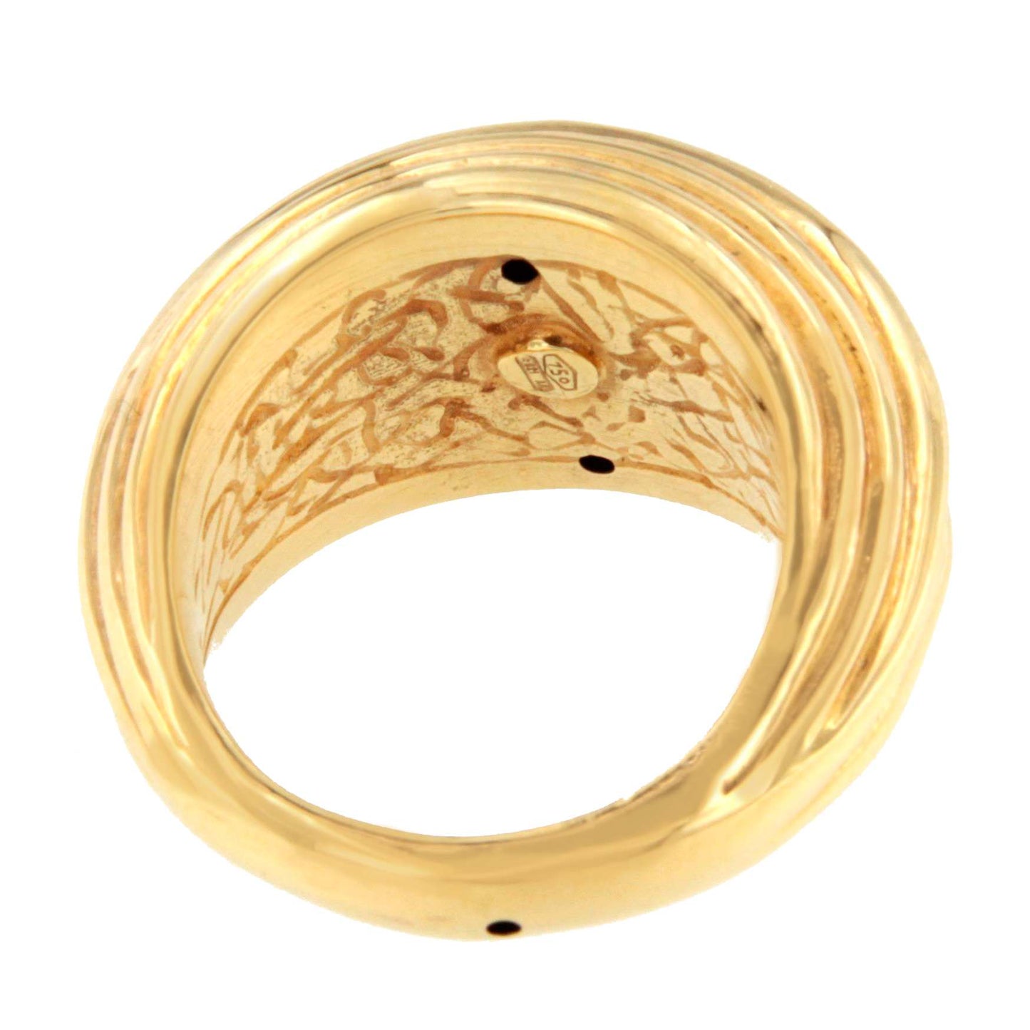 Anillo ARIZONANTE con gallones gruesos huecos en oro amarillo de 18 ktes