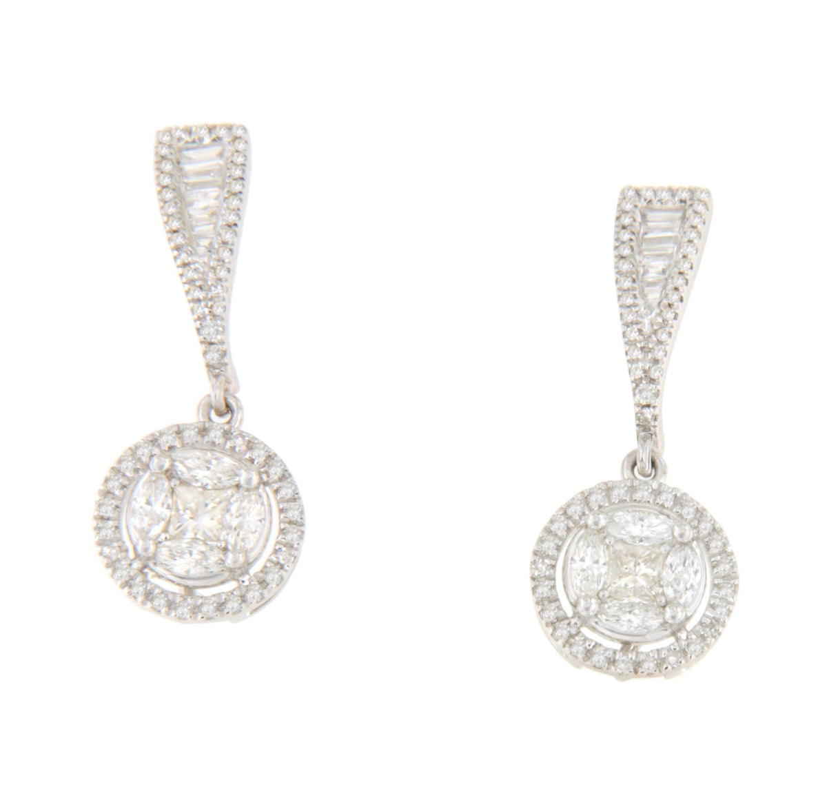 Pendiente VIBO desmontables de oro blanco 18 ktes con brillantes.