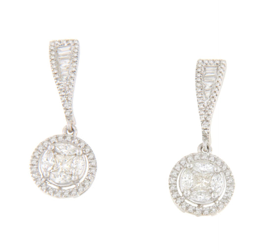 Pendiente VIBO desmontables de oro blanco 18 ktes con brillantes.