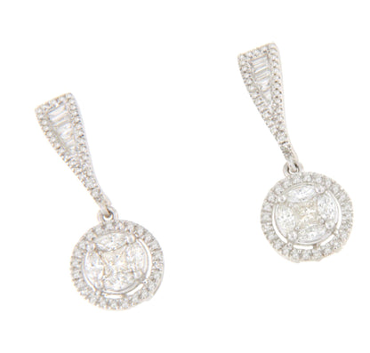Pendiente VIBO desmontables de oro blanco 18 ktes con brillantes.