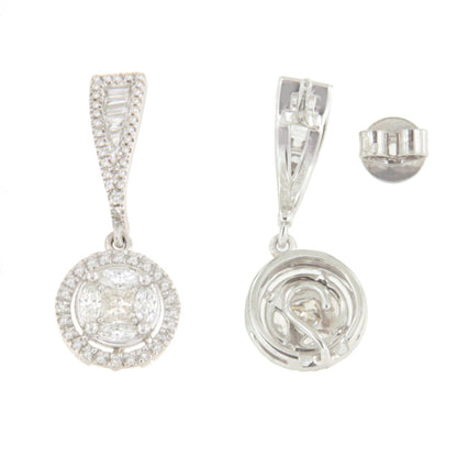 Pendiente VIBO desmontables de oro blanco 18 ktes con brillantes.