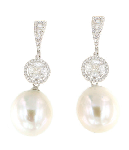 Pendiente VIBO desmontables de oro blanco 18 ktes con brillantes.