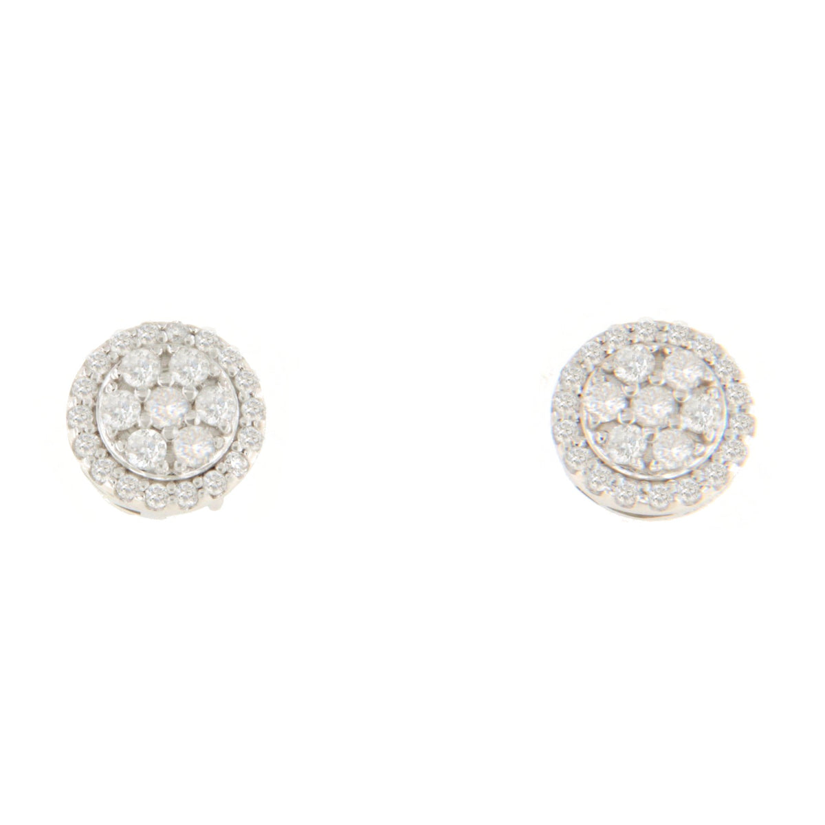 Pendientes ROUTAN desmontable roseta de brillantes en oro blanco 18 ktes.