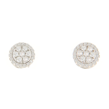 Pendientes ROUTAN desmontable roseta de brillantes en oro blanco 18 ktes.