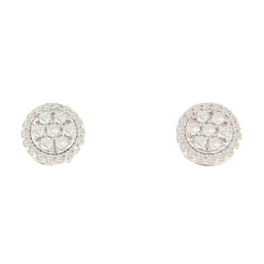Pendientes ROUTAN desmontable roseta de brillantes en oro blanco 18 ktes.