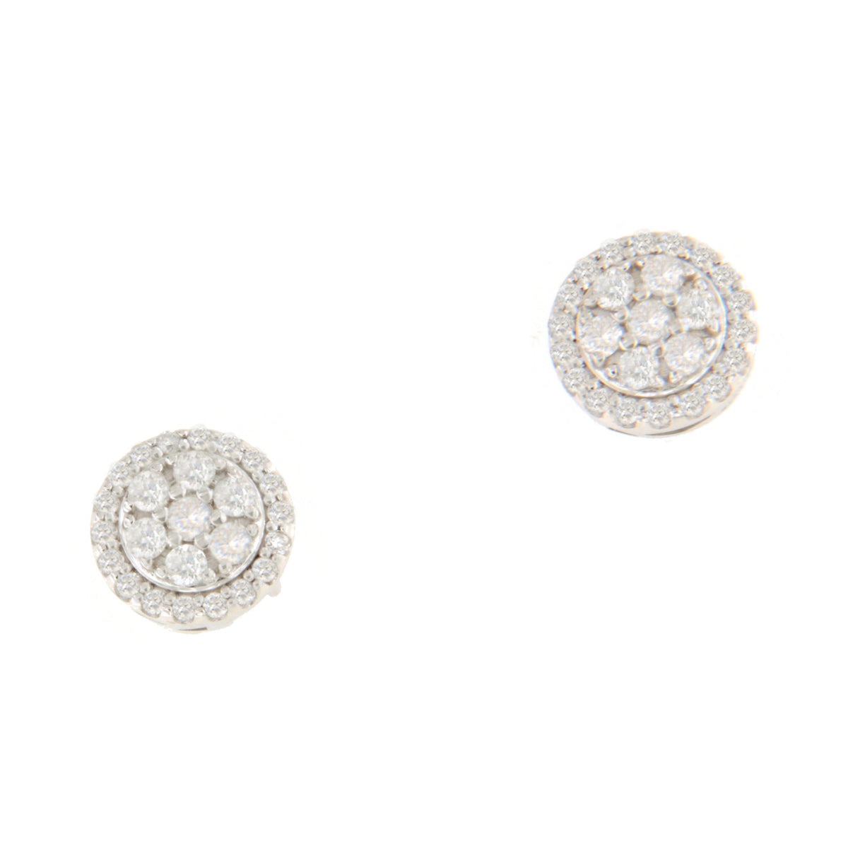 Pendientes ROUTAN desmontable roseta de brillantes en oro blanco 18 ktes.