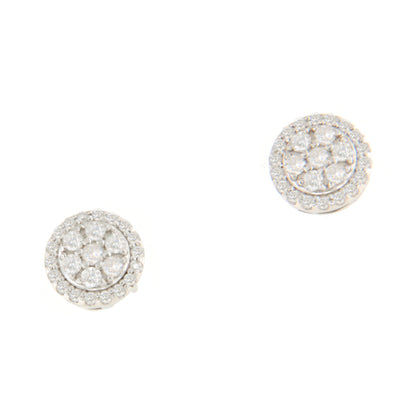 Pendientes ROUTAN desmontable roseta de brillantes en oro blanco 18 ktes.