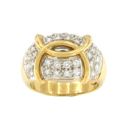 Anillo SINCERO en oro amarillo y blanco con brillantes 18 ktes