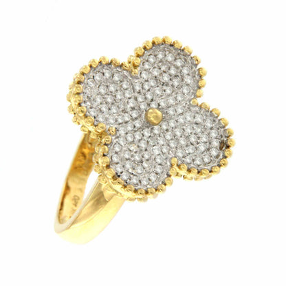 CHARLESTON, gold ring in the shape of a four-leaf clover