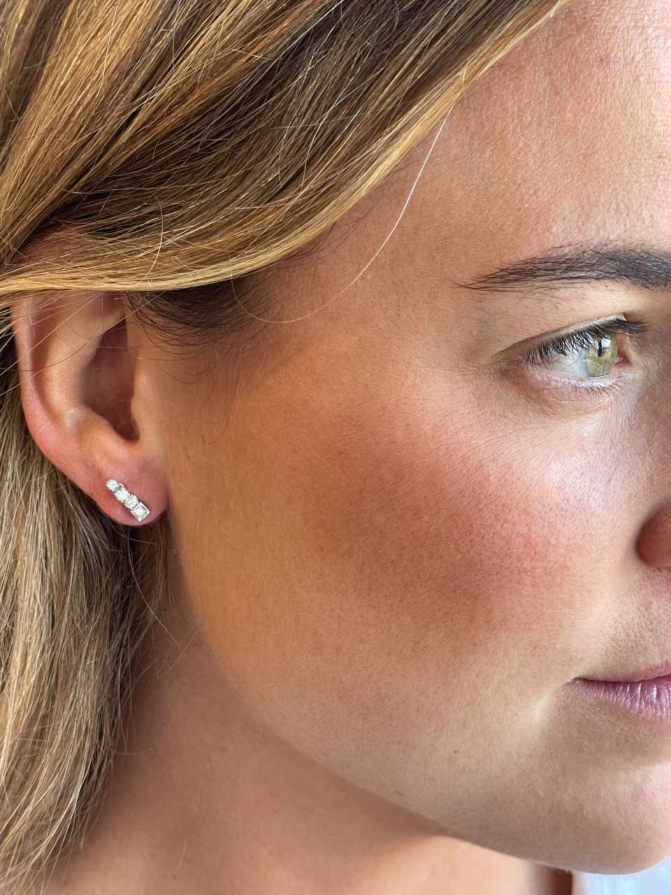 Pendientes TERESA desmontable en oro de blanco de 18 ktes y diamantes