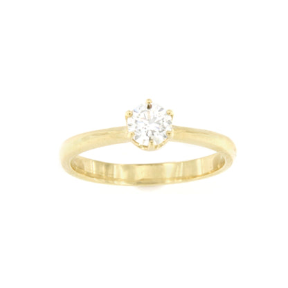 Anillo CALAIS solitario de brillante seis garras en oro blanco de 18 ktes