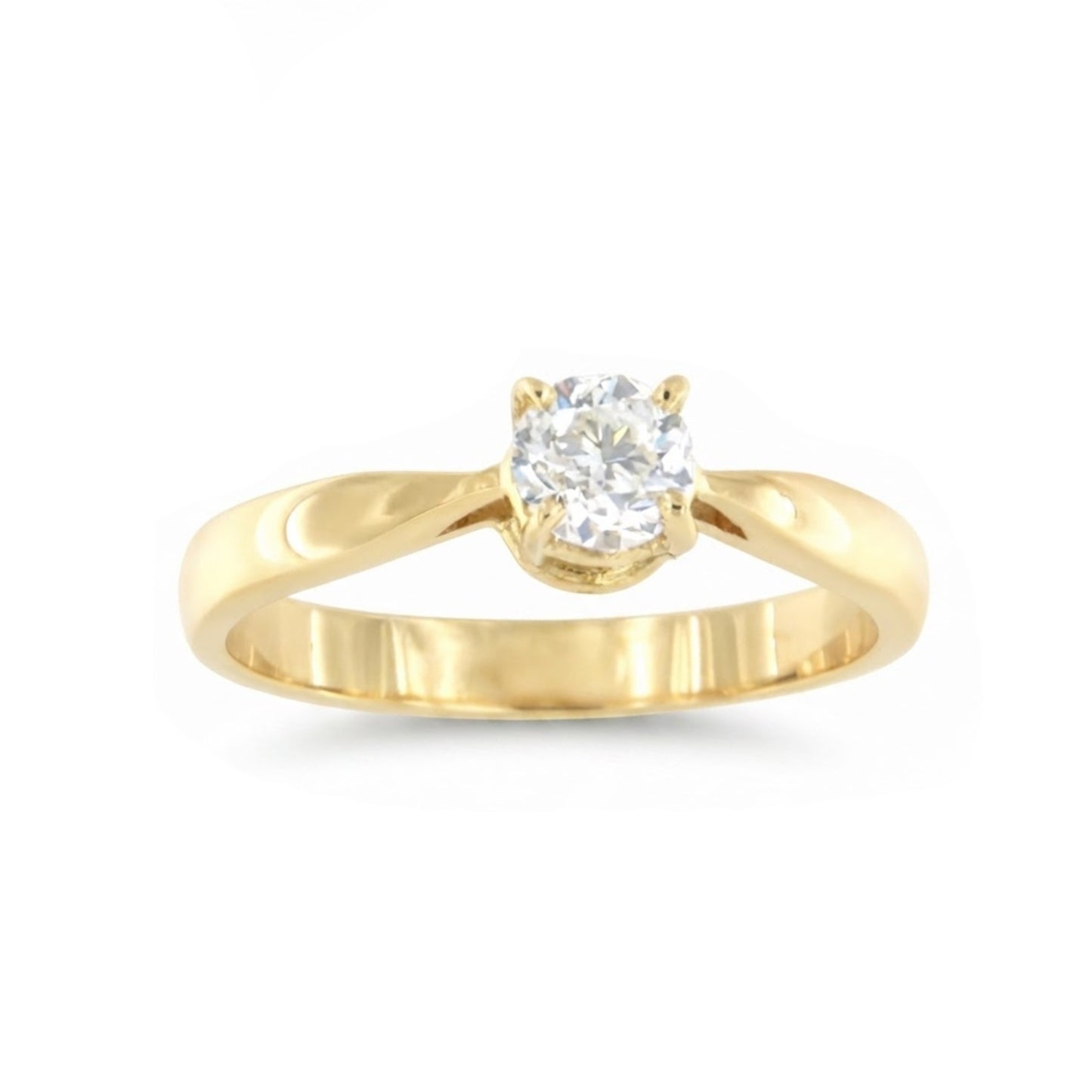 LAVAL classic solitaire diamond ring in 18k white gold