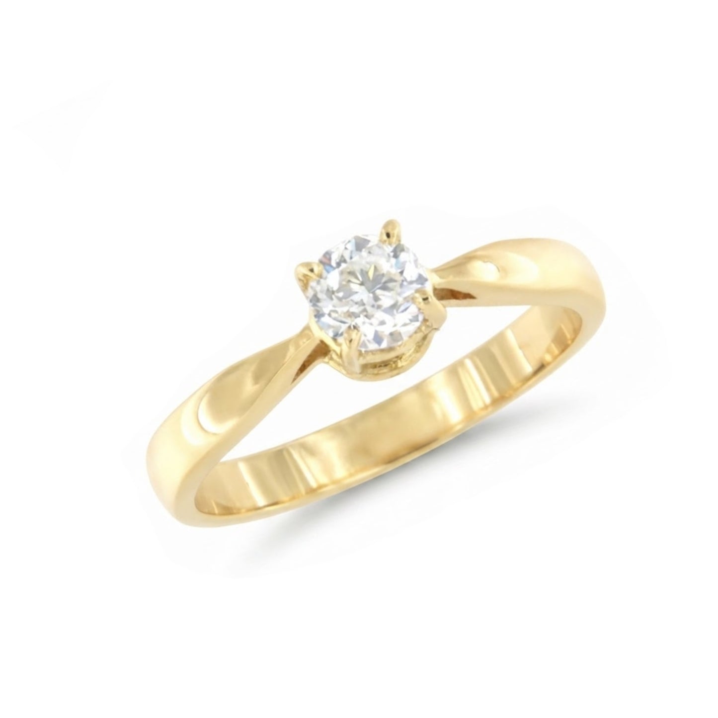 LAVAL classic solitaire diamond ring in 18k white gold
