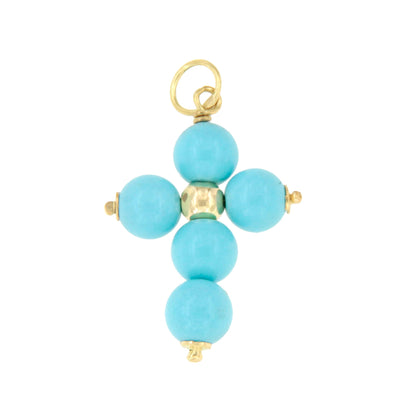 Colgante cruz OASIS de oro de 18 kilates y turquesa