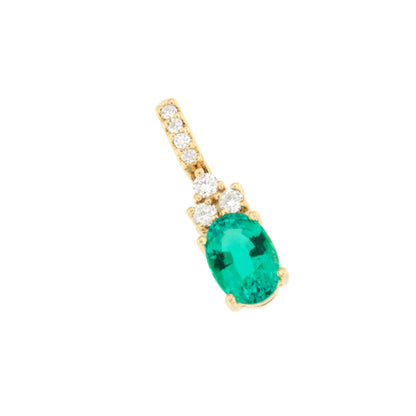 Colgante CHESTER dije oro amarillo 18 ktes brillantes y esmeralda