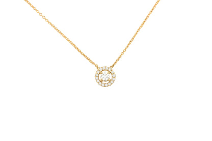 LINZ 18 Karat white gold chain with diamond solitaire.