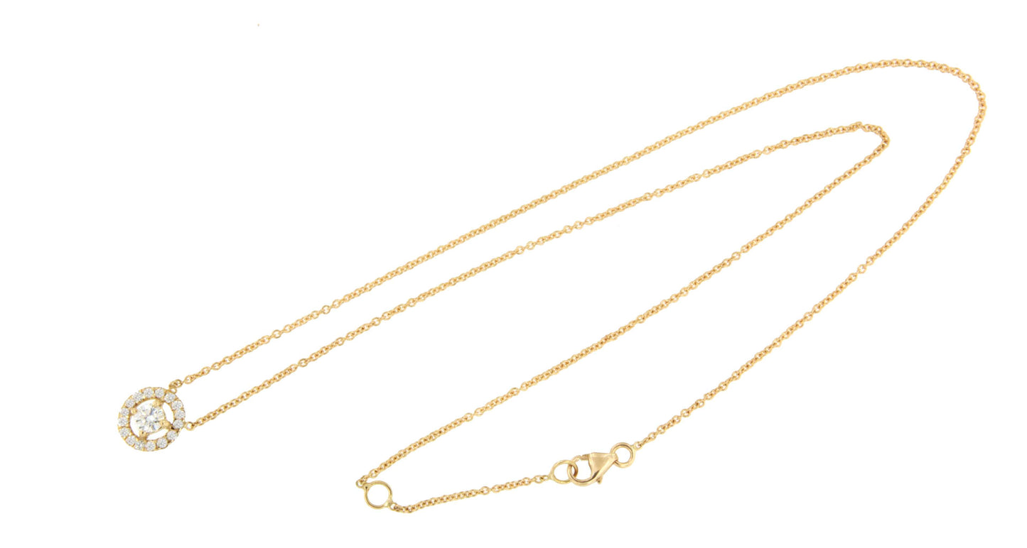 LINZ 18 Karat white gold chain with diamond solitaire.