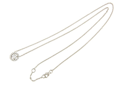 LINZ 18 Karat white gold chain with diamond solitaire.