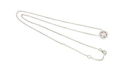 LINZ 18 Karat white gold chain with diamond solitaire.