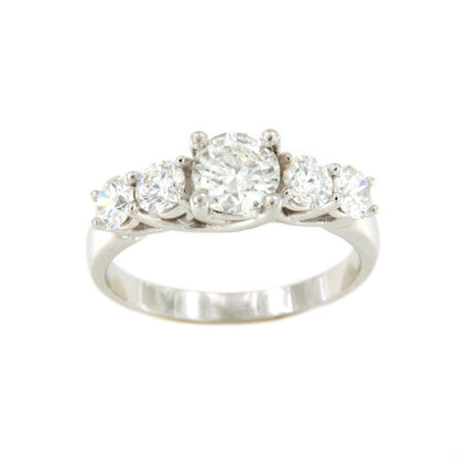 Anillo BOLIVIA cinquillo de brillantes en oro blanco de 18 kilates