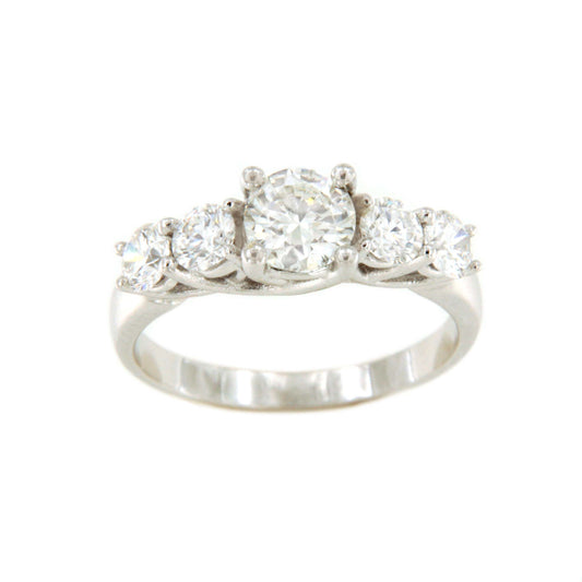 Anillo BOLIVIA cinquillo de brillantes en oro blanco de 18 kilates