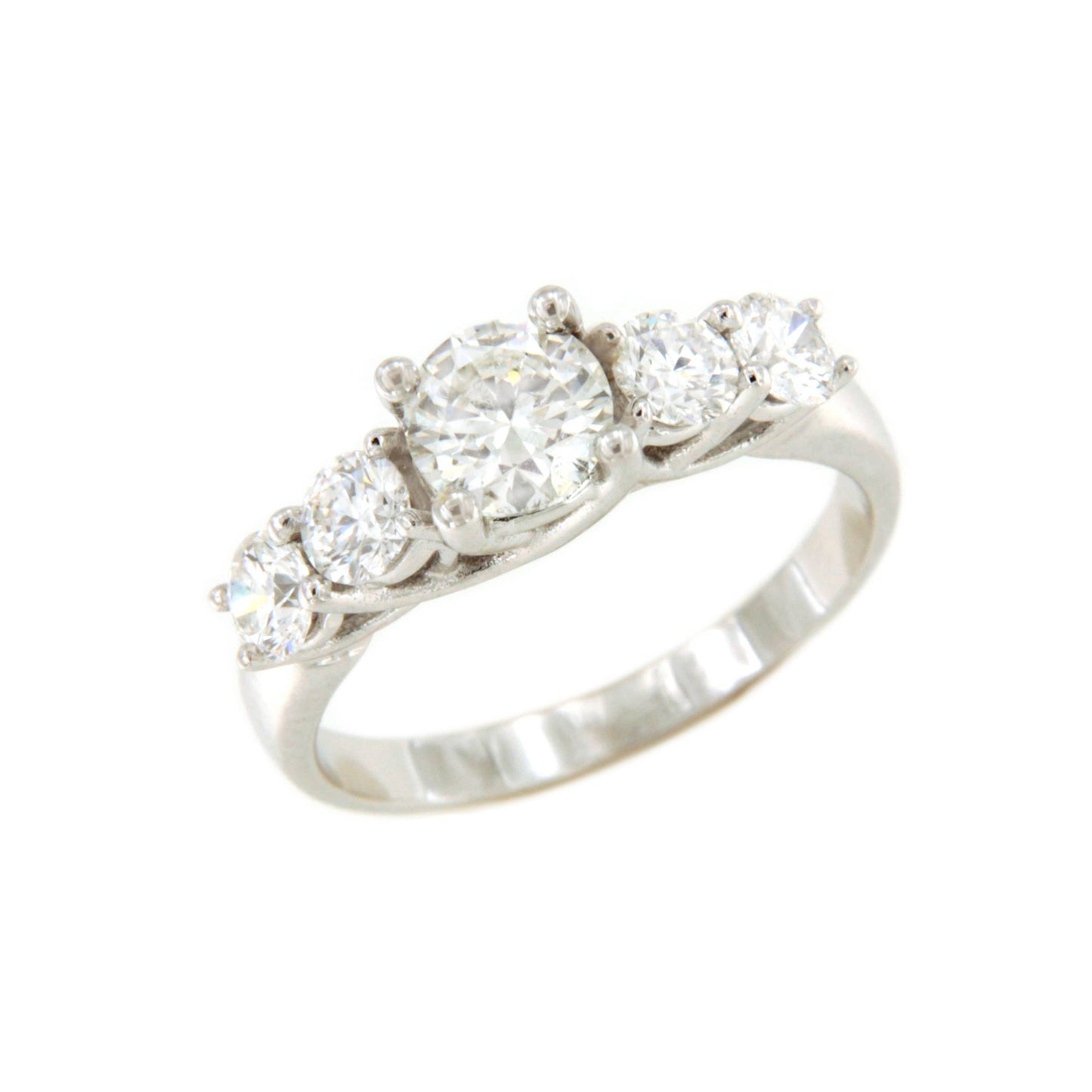 Anillo BOLIVIA cinquillo de brillantes en oro blanco de 18 kilates