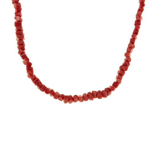 Bamboo choker with coral branches and 18k gold clasps