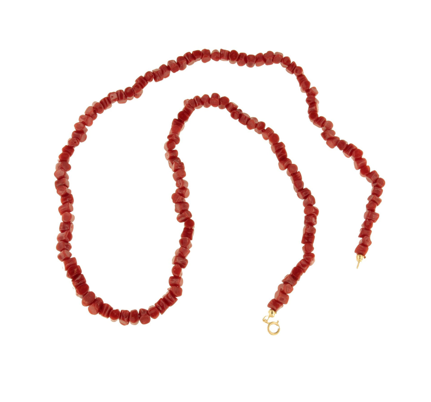 Bamboo choker with coral branches and 18k gold clasps