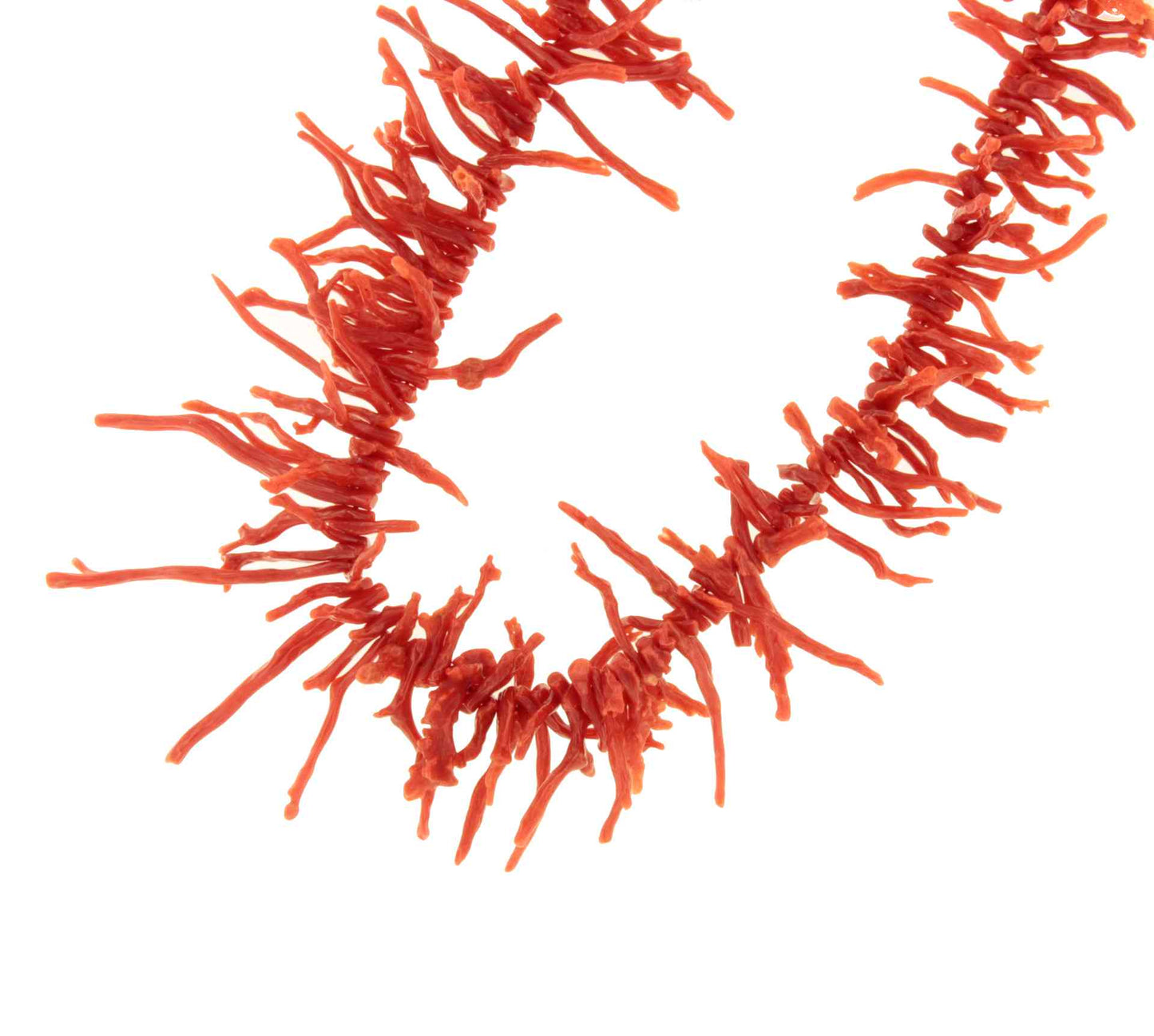 Collar MANGLE de ramas corales engarzados  con cierre de plata de ley