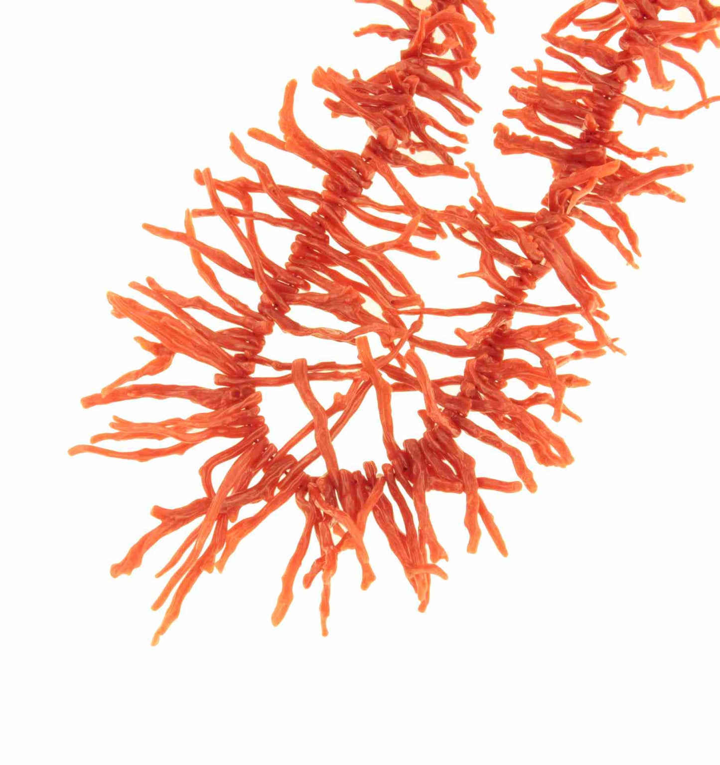 Bamboo choker with coral branches and 18k gold clasps