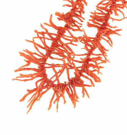 Bamboo choker with coral branches and 18k gold clasps