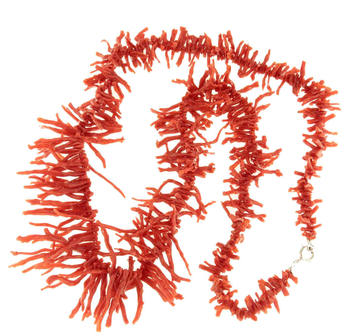 Bamboo choker with coral branches and 18k gold clasps