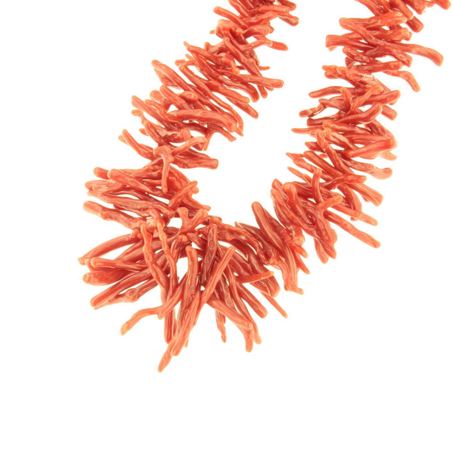 Bamboo choker with coral branches and 18k gold clasps