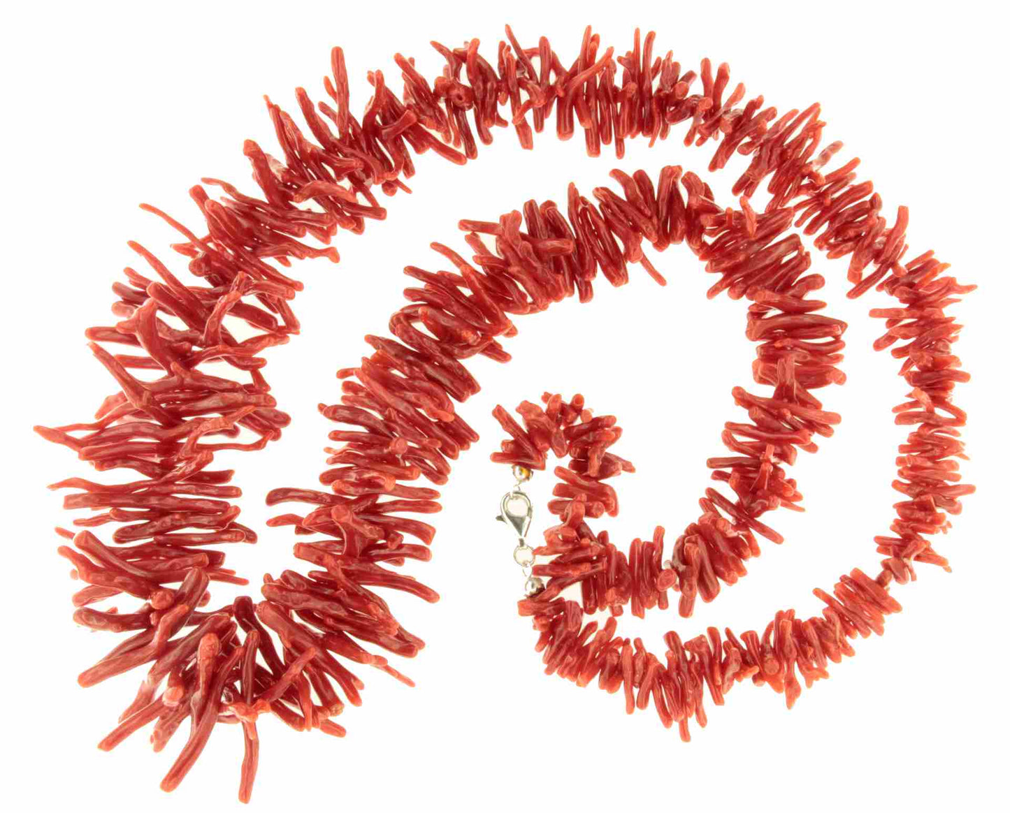 Bamboo choker with coral branches and 18k gold clasps