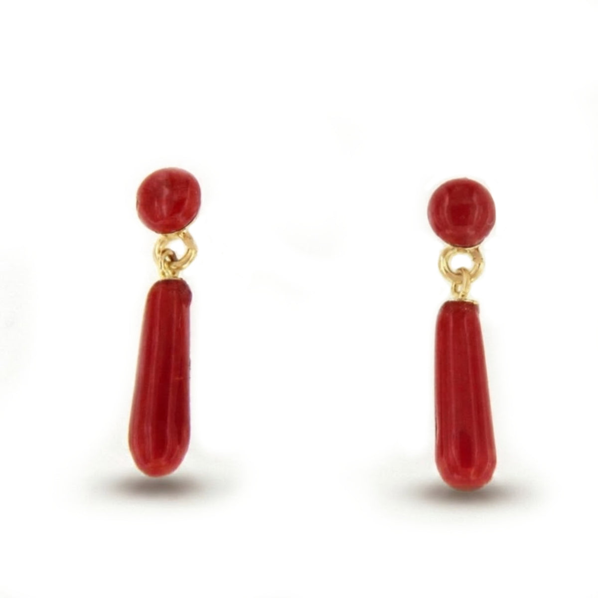 FINGI earring in 18-karat yellow gold and coral beads.